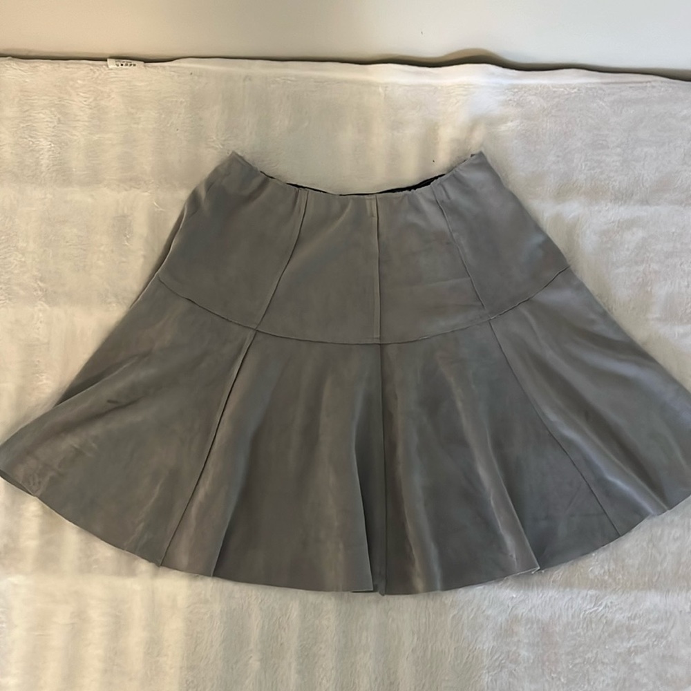 She & Sky grey suede-like mini skirt size small